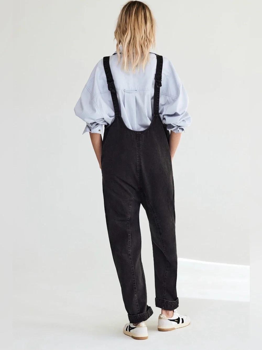 Free People High Roller Jumpsuit in Mineral Black